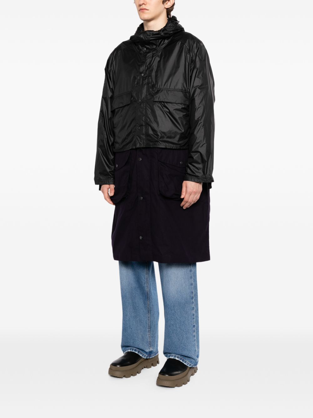 Cappotto Endurance con cappuccio in nero Barbour x kaptain sunshine - uomo 