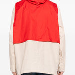 Giacca smock con cappuccio in bianco e rosso Barbour x kaptain sunshine - uomo 