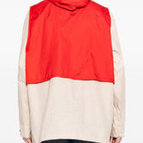 Giacca smock con cappuccio in bianco e rosso Barbour x kaptain sunshine - uomo 