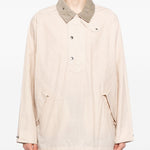 Giacca smock con cappuccio in bianco e rosso Barbour x kaptain sunshine - uomo 