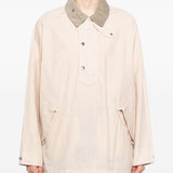 Giacca smock con cappuccio in bianco e rosso Barbour x kaptain sunshine - uomo 