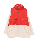 Giacca smock con cappuccio in bianco e rosso Barbour x kaptain sunshine - uomo 