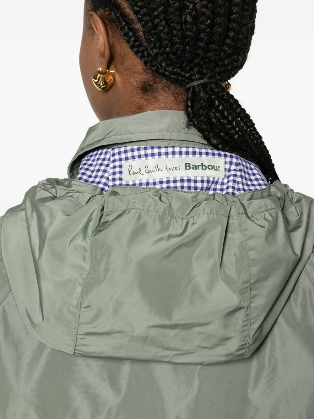Giacca con cappuccio in verde Barbour x Paul Smith - donna 