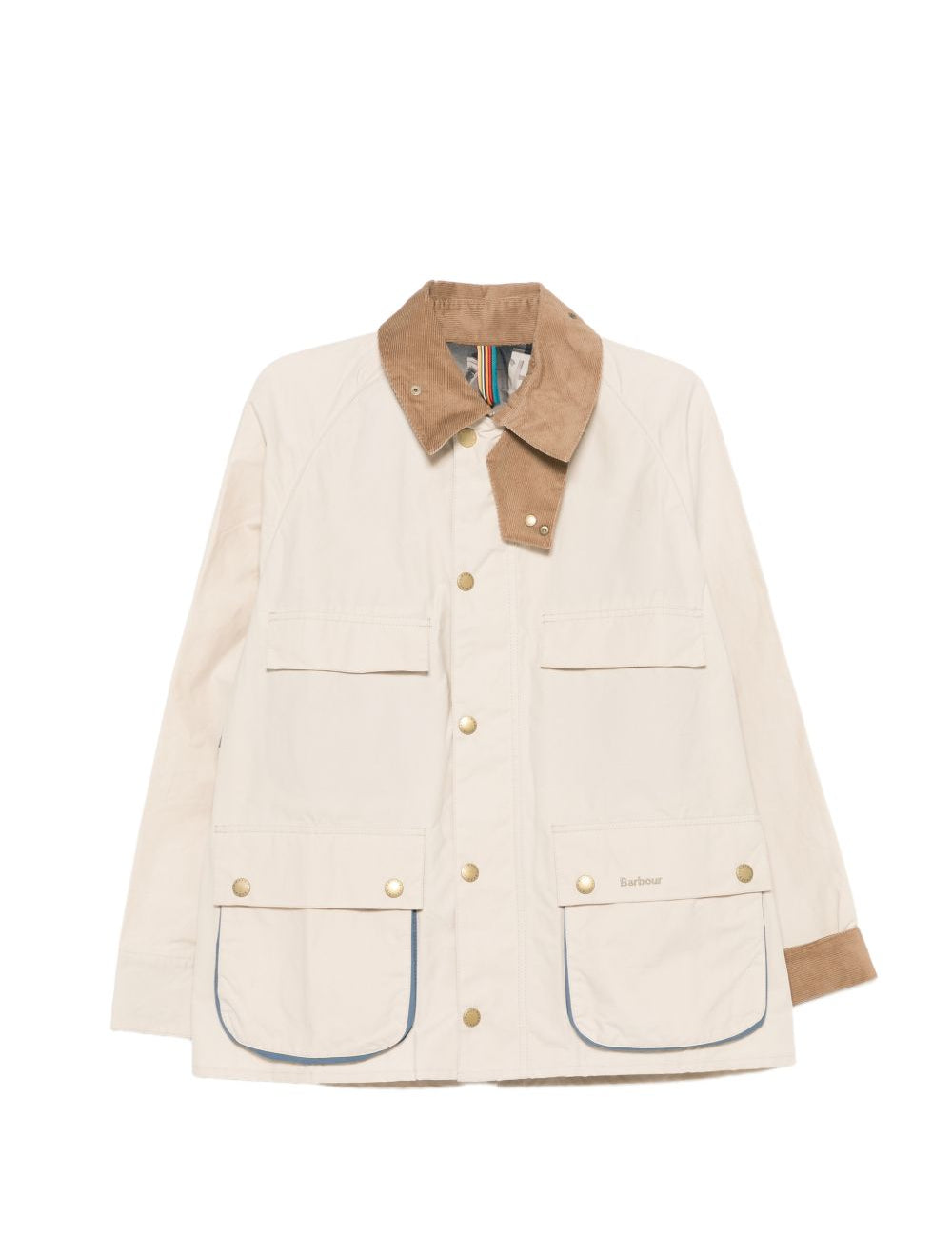 Giacca multitasche con bottoni in beige Barbour x paul smith - uomo 