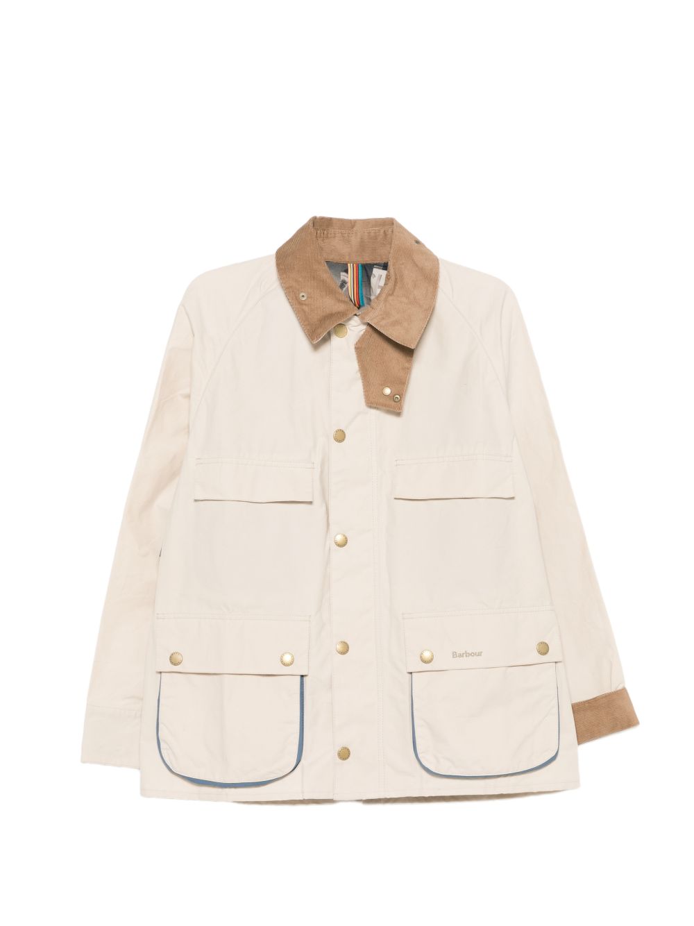 Giacca multitasche con bottoni in beige Barbour x paul smith - uomo 
