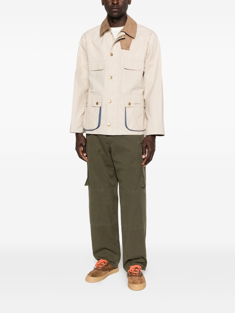 Giacca multitasche con bottoni in beige Barbour x paul smith - uomo 