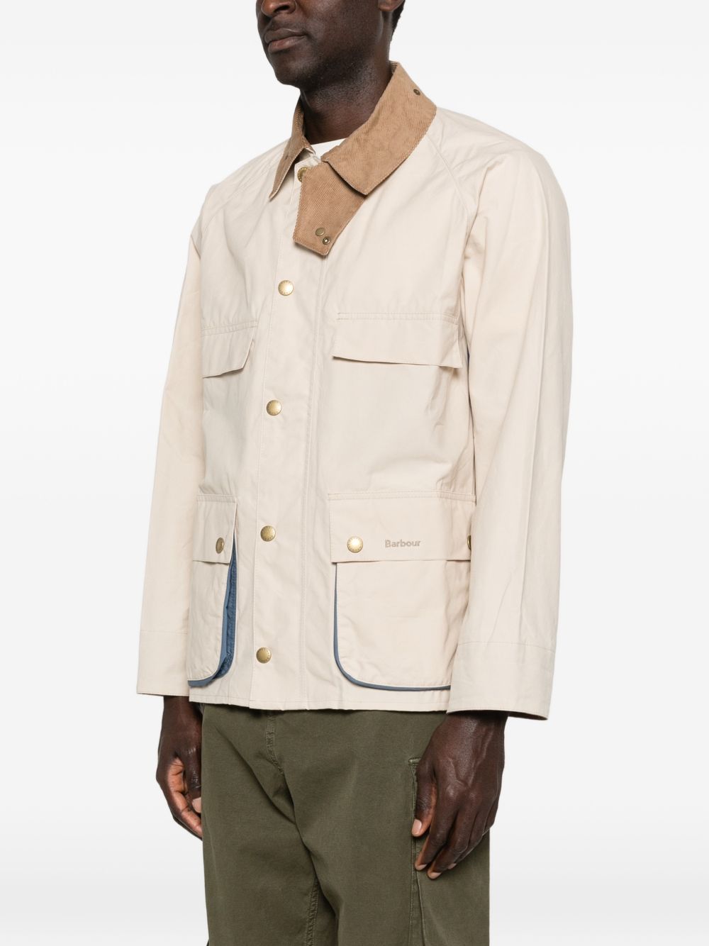 Giacca multitasche con bottoni in beige Barbour x paul smith - uomo 