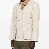 Giacca multitasche con bottoni in beige Barbour x paul smith - uomo 