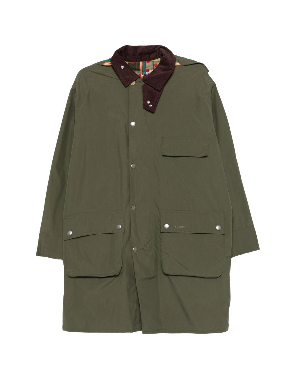 Cappotto con tasche in verde Barbour x paul smith - uomo 