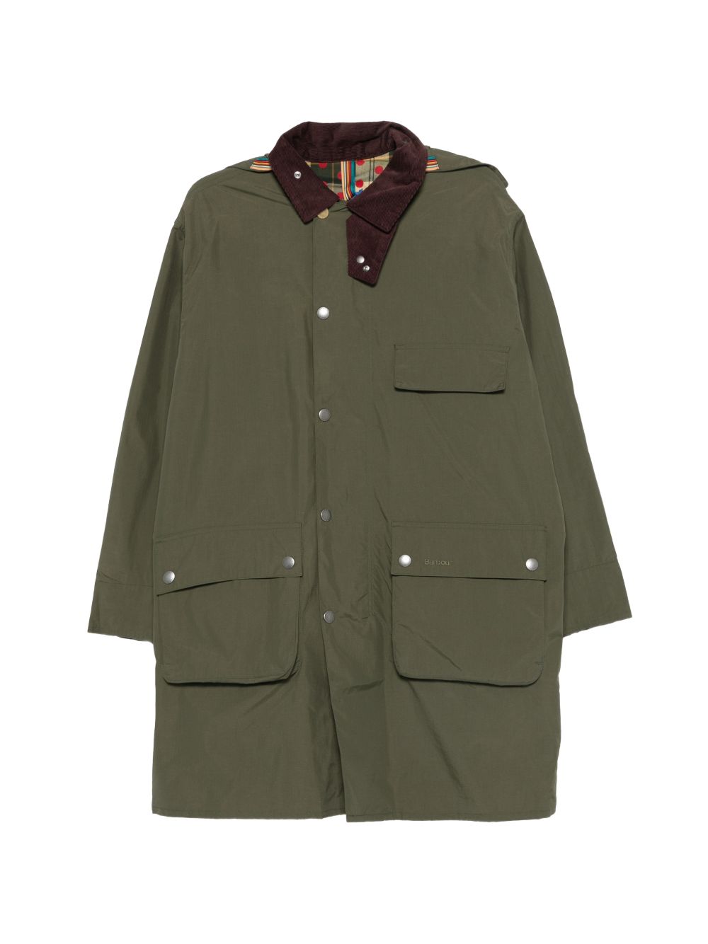 Cappotto con tasche in verde Barbour x paul smith - uomo 