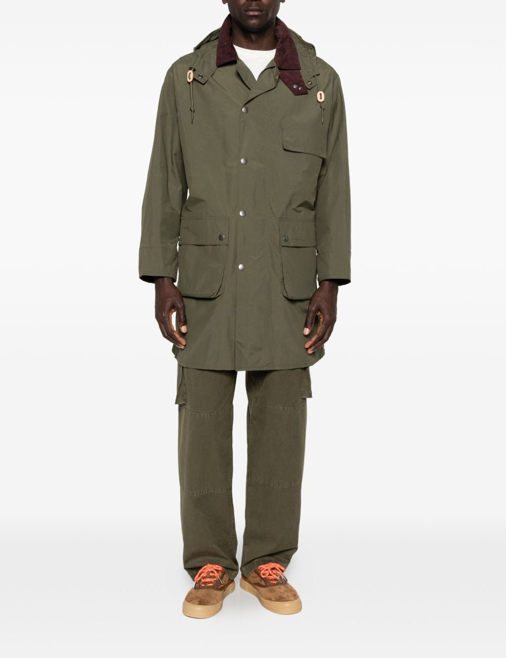 Cappotto con tasche in verde Barbour x paul smith - uomo 