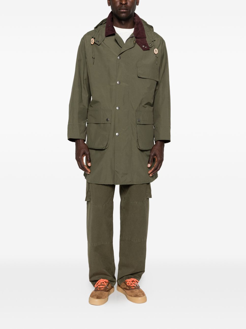Cappotto con tasche in verde Barbour x paul smith - uomo 