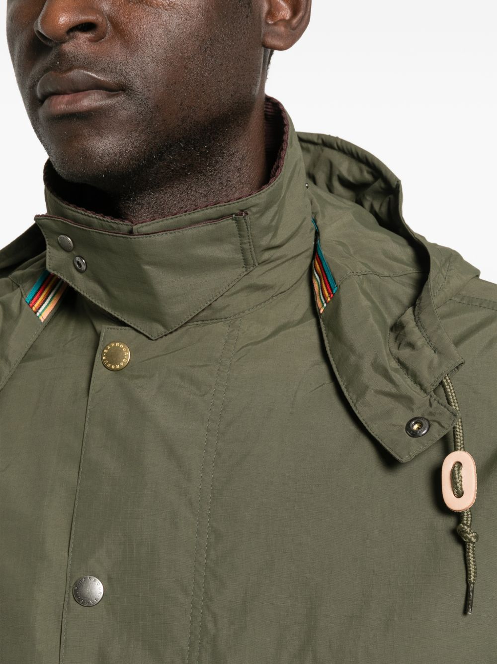 Cappotto con tasche in verde Barbour x paul smith - uomo 