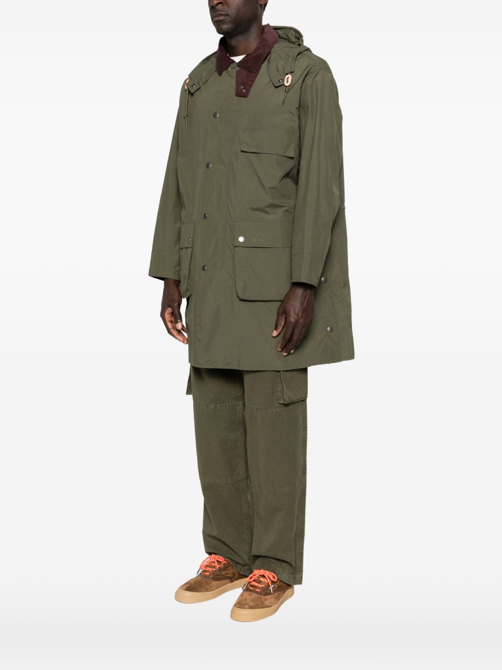 Cappotto con tasche in verde Barbour x paul smith - uomo 