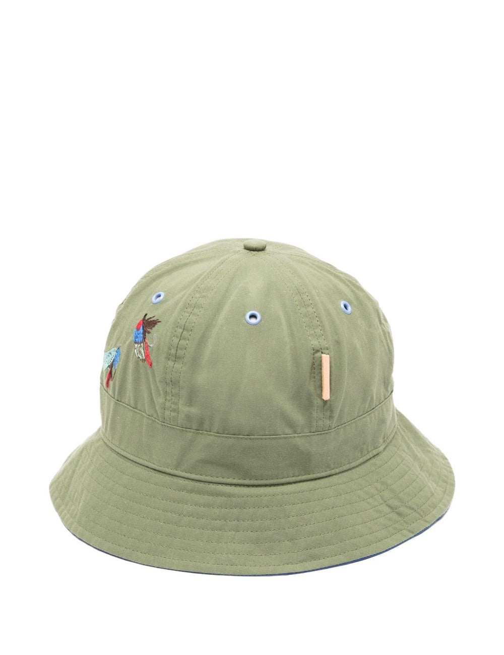 Cappello bucket ricamato in verde Barbour x paul smith - uomo 