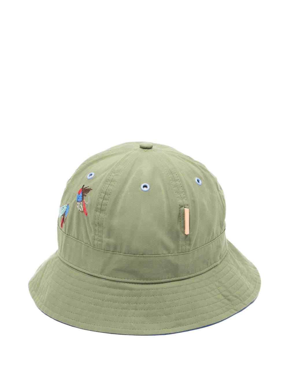 Cappello bucket ricamato in verde Barbour x paul smith - uomo 