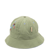 Cappello bucket ricamato in verde Barbour x paul smith - uomo 