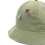 Cappello bucket ricamato in verde Barbour x paul smith - uomo 