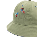 Cappello bucket ricamato in verde Barbour x paul smith - uomo 