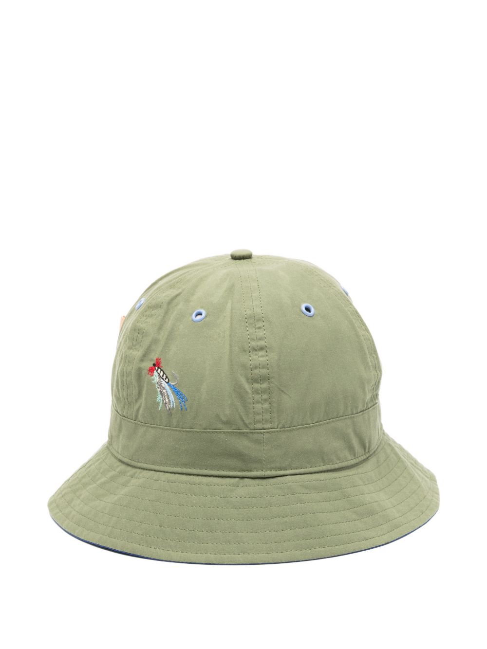 Cappello bucket ricamato in verde Barbour x paul smith - uomo 