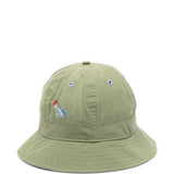 Cappello bucket ricamato in verde Barbour x paul smith - uomo 