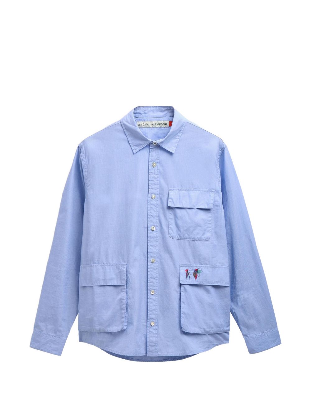 Camicia con ricamo e tasca sul petto in blu Barbour x paul smith - uomo 