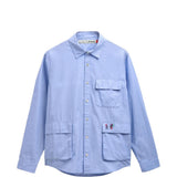 Camicia con ricamo e tasca sul petto in blu Barbour x paul smith - uomo 