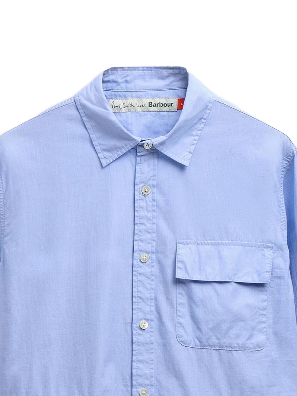 Camicia con ricamo e tasca sul petto in blu Barbour x paul smith - uomo 