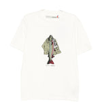T-shirt con stampa grafica in bianco Barbour x paul smith - uomo 