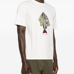 T-shirt con stampa grafica in bianco Barbour x paul smith - uomo 