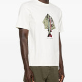 T-shirt con stampa grafica in bianco Barbour x paul smith - uomo 
