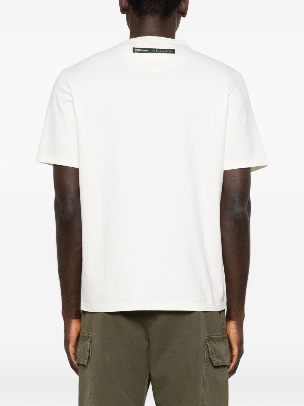 T-shirt con stampa grafica in bianco Barbour x paul smith - uomo 