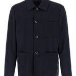 Giacca-camicia in lana blu navy Barena - uomo 