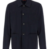 Giacca-camicia in lana blu navy Barena - uomo 