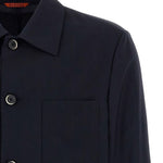 Giacca-camicia in lana blu navy Barena - uomo 