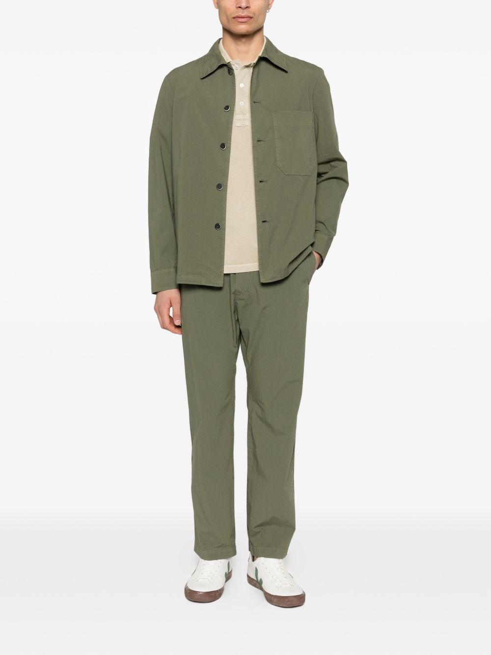 Camicia a maniche lunghe con tasca in verde Barena Venezia - uomo 