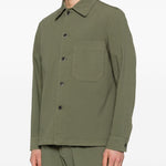 Camicia a maniche lunghe con tasca in verde Barena Venezia - uomo 