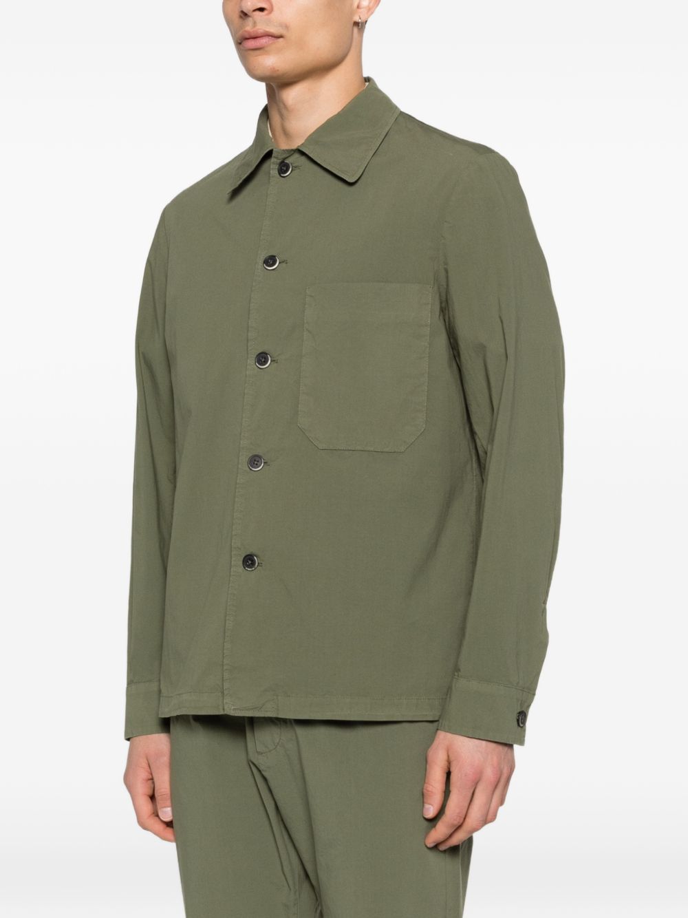 Camicia a maniche lunghe con tasca in verde Barena Venezia - uomo 