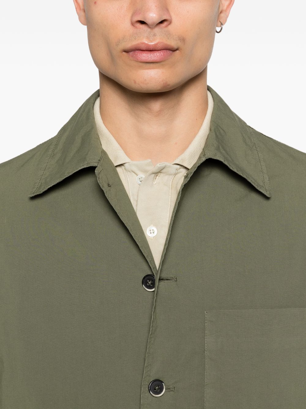 Camicia a maniche lunghe con tasca in verde Barena Venezia - uomo 
