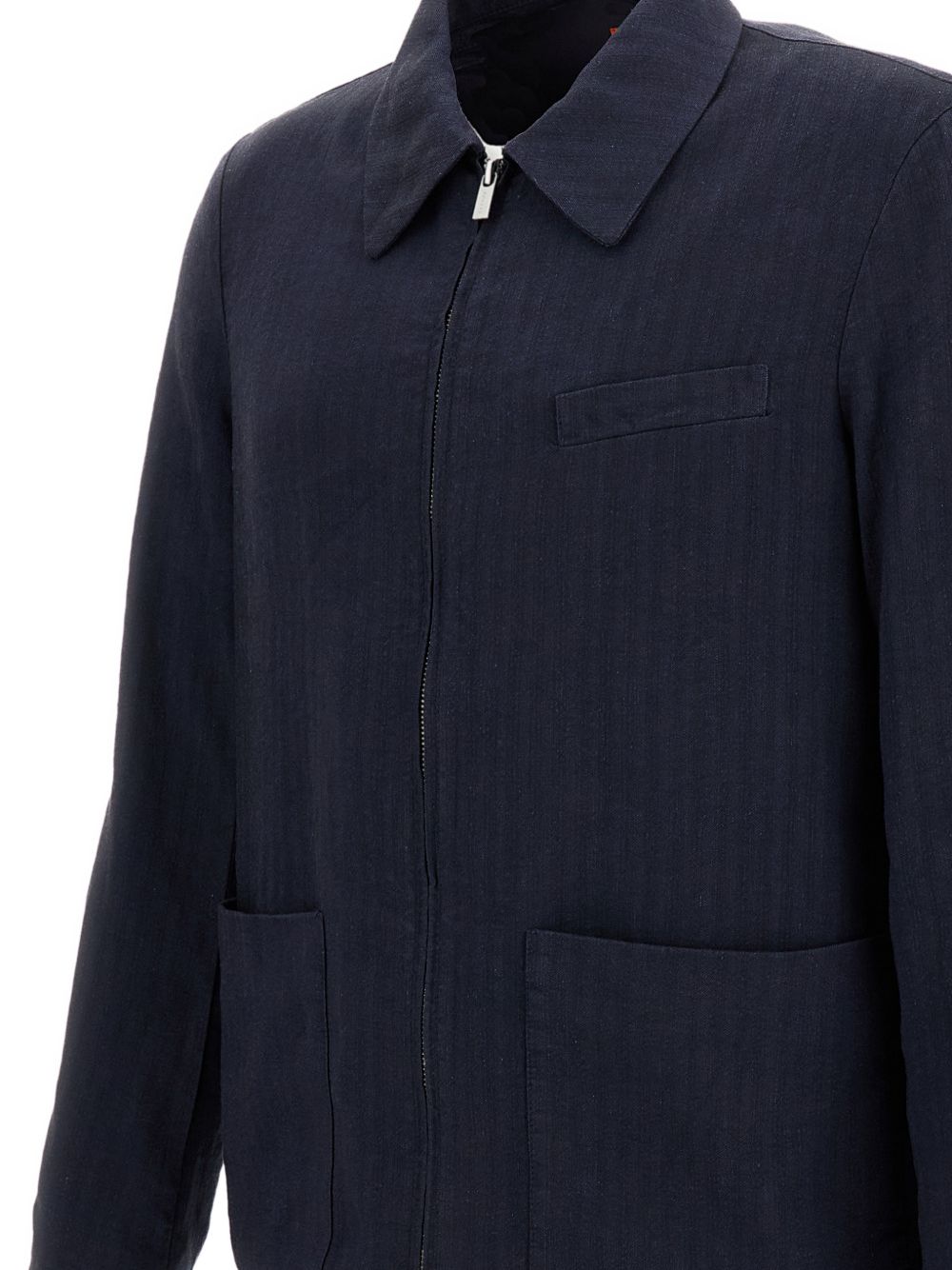 Giacca camicia con zip in blu Barena Venezia - uomo 