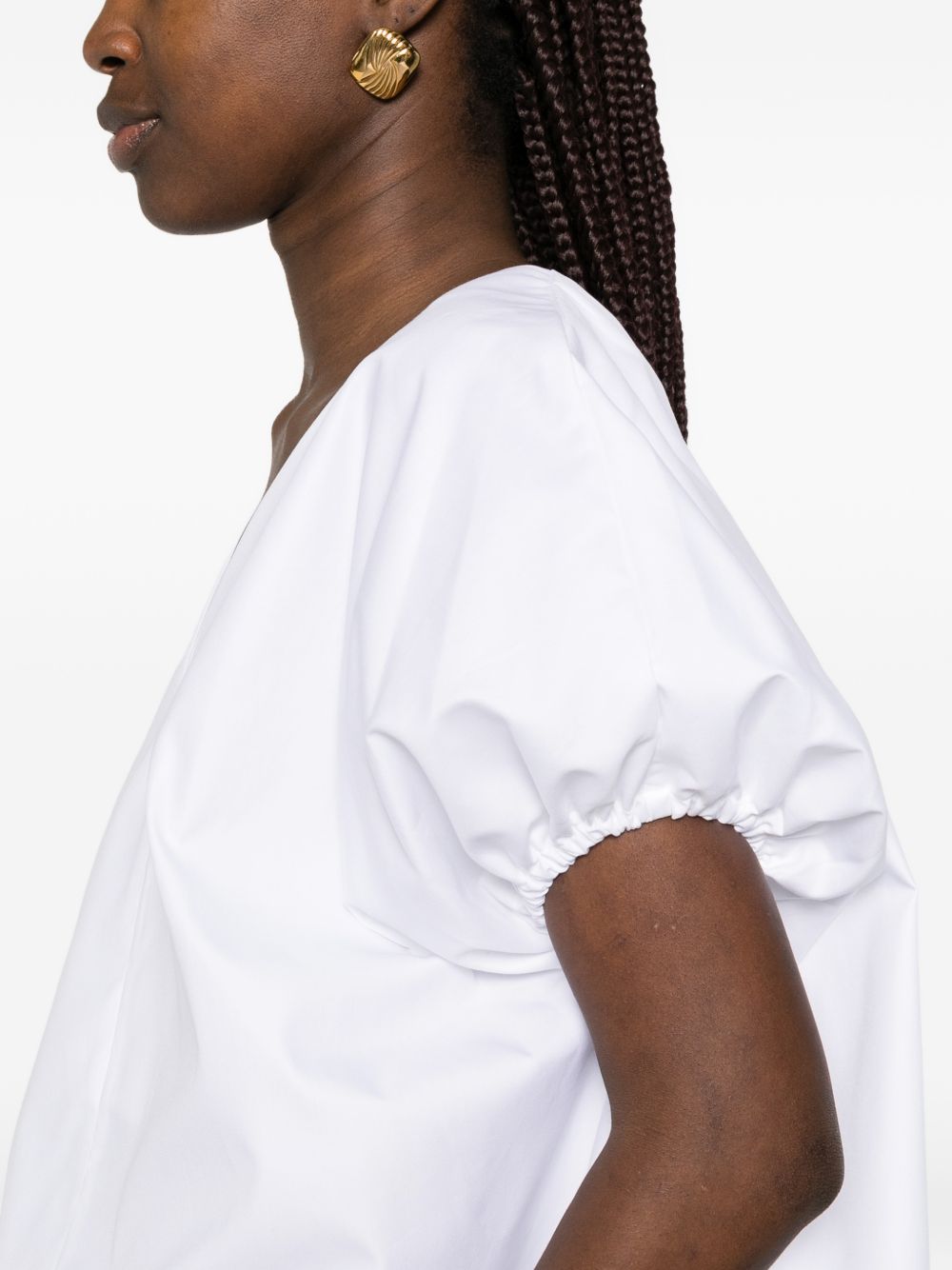 Top con scollo a v in cotone in bianco Batakovic - donna 
