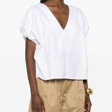 Top con scollo a v in cotone in bianco Batakovic - donna 