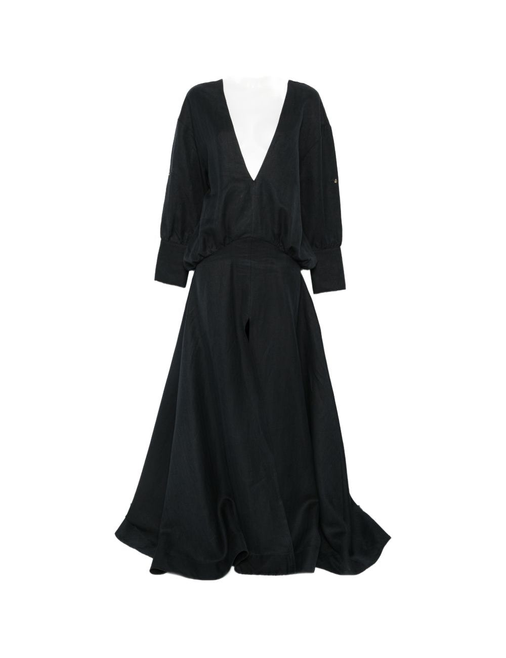 Abito lungo con scollo a V in nero Batakovic - donna 