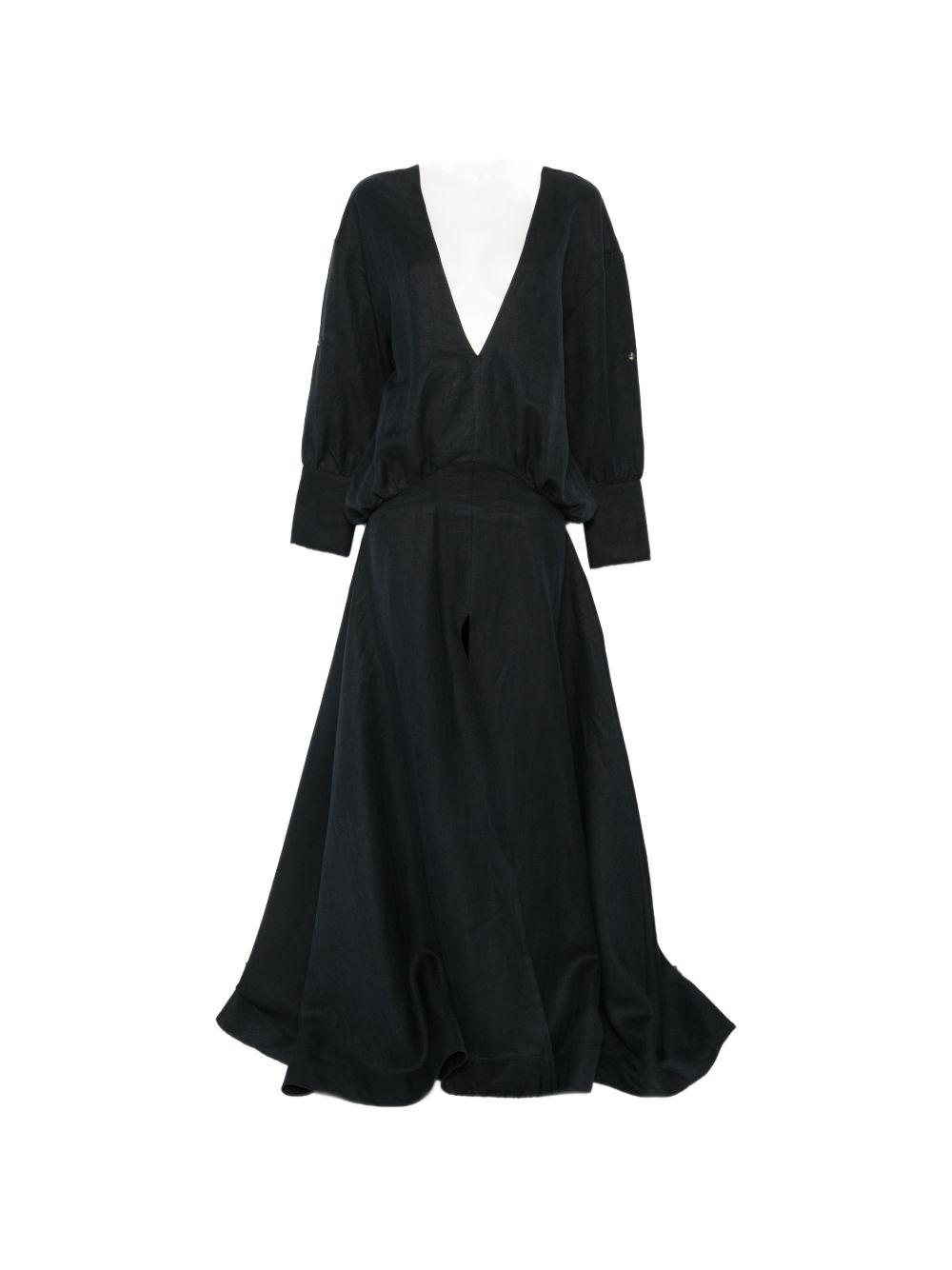 Abito lungo con scollo a V in nero Batakovic - donna 