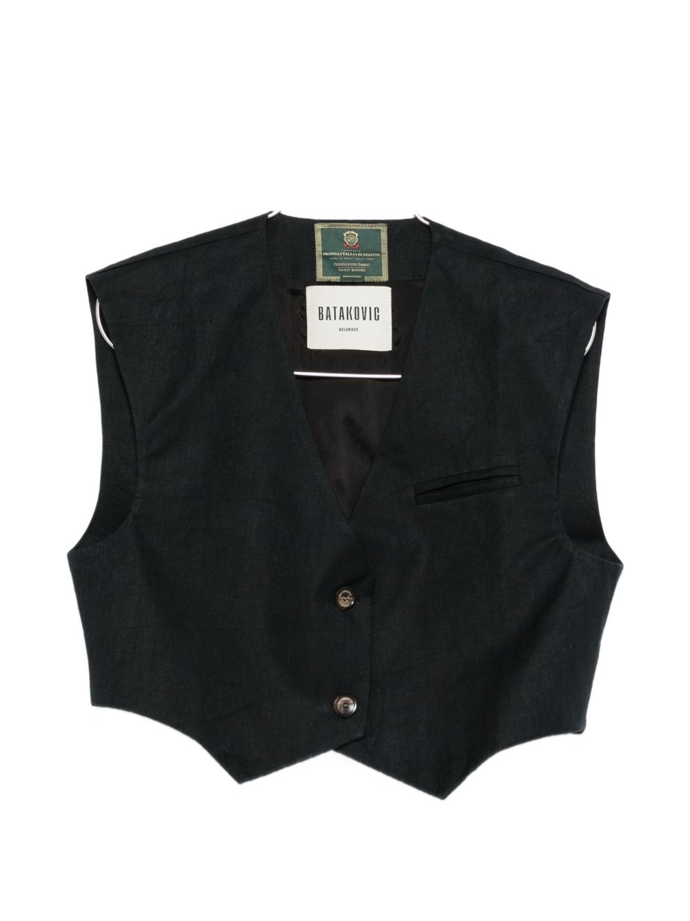 Gilet di lino con bottoni in nero Batakovic - donna 