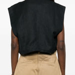 Gilet di lino con bottoni in nero Batakovic - donna 