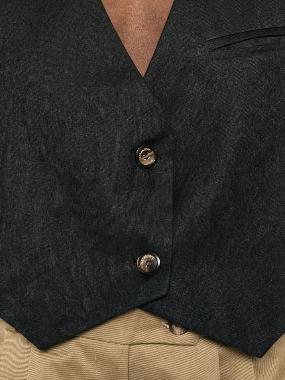 Gilet di lino con bottoni in nero Batakovic - donna 
