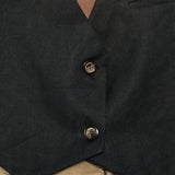 Gilet di lino con bottoni in nero Batakovic - donna 
