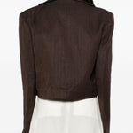 Blazer crop in lino in marrone Batakovic - donna 