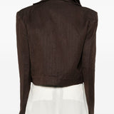 Blazer crop in lino in marrone Batakovic - donna 